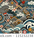 colorful Japanese pattern 115232238