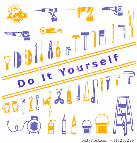 DIY tools Blue Yellow 115232259