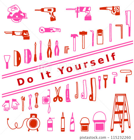 DIY tools red pink 115232260