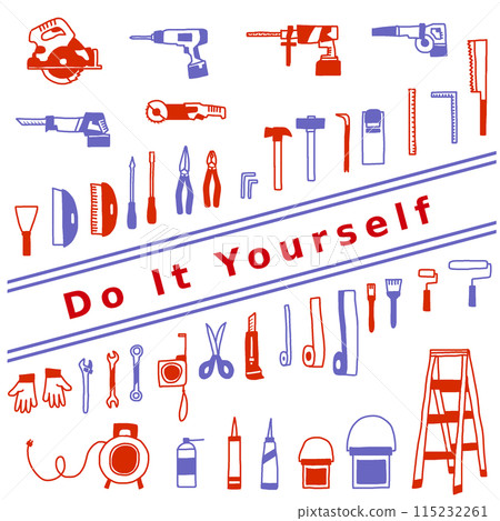 DIY工具紅藍色 DIY工具紅藍色 115232261