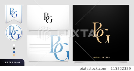 a set of business cards with the letter BG Luxury Initial Letters B and G Logos Designs in Blue Colors for branding ads campaigns, letterpress, embroidery, covering invitations, envelope signs symbols a set of business cards with the letter BG Luxury Initial Letters B and G Logos Designs in Blue Colors for branding ads campaigns, letterpress, embroidery, covering invitations, envelope signs symbols 115232329