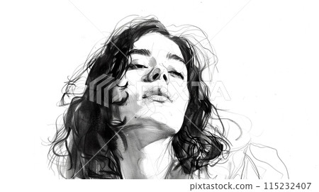 Rough sketch of a woman 115232407