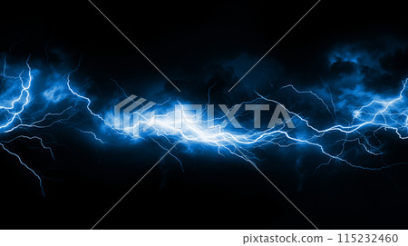 Blue lightning background, black background 115232460