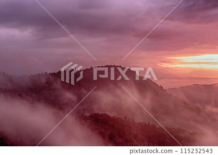 Misty mountain landscape Misty mountain landscape 115232543