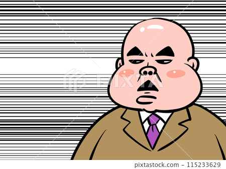 Illustration of an old man with a sulky face 115233629