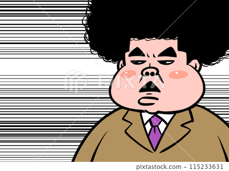 Illustration of an old man with a sulky face 115233631
