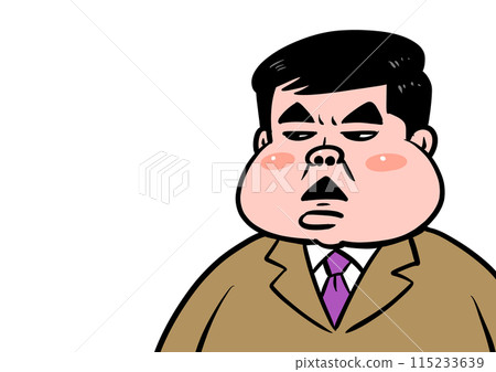 Illustration of an old man with a sulky face 115233639