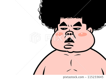 Illustration of an old man with a sulky face 115233645