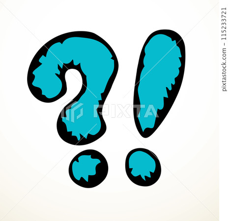 Exclamation and Question mark. Vector drawing icon 115233721