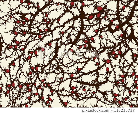 Branches of Blackthorn. Vector drawing 115233737