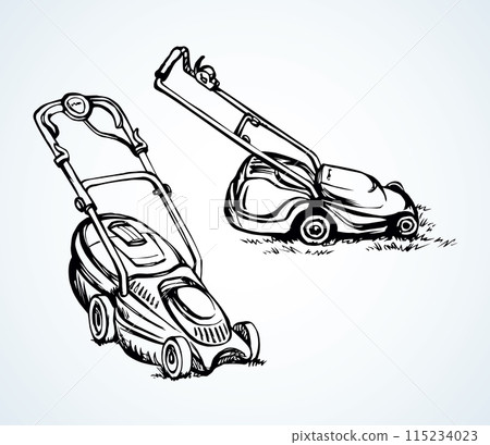 Lawn mower. Vector drawing object Lawn mower. Vector drawing object 115234023