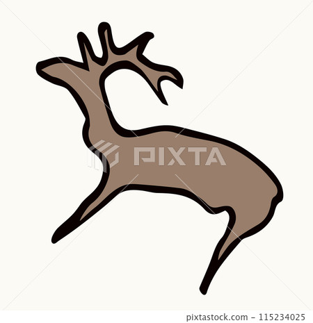 Primitive rock painting. Vector drawing Primitive rock painting. Vector drawing 115234025