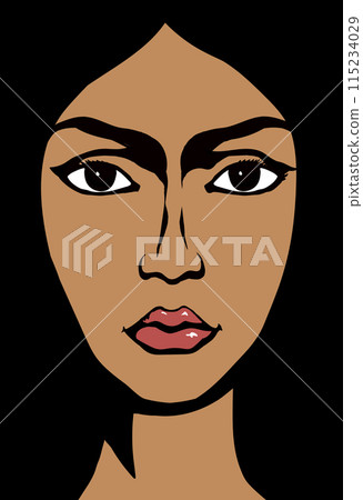 Woman face. Vector drawing icon Woman face. Vector drawing icon 115234029