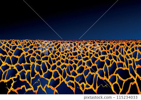 Molten magma. Vector drawing of volcanic lava 115234033