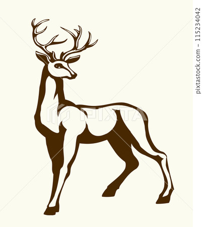 Beautiful noble deer. Vector drawing Beautiful noble deer. Vector drawing 115234042