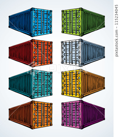Container for transportation. Vector drawing 115234045