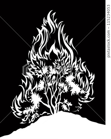 Burning bush. Vector drawing icon 115234053