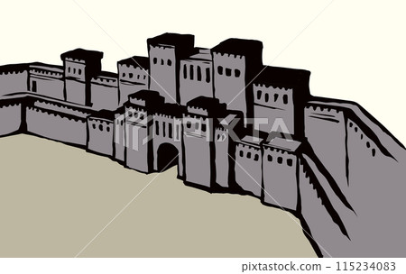 Babylonian Gate. Vector drawing scene 115234083