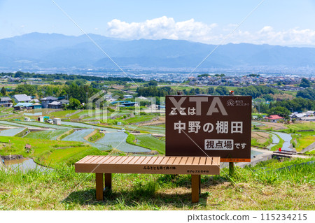 Viewpoint of the rice terraces in Nakano, Minami-Alps City, Yamanashi Prefecture Viewpoint of the rice terraces in Nakano, Minami-Alps City, Yamanashi Prefecture 115234215