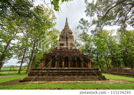 Wat Pa Sak is a Buddhist temple in thailand 115234293