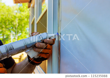 When windows are installed, seams are treated with silicone coating, seals are stripped sealed When windows are installed, seams are treated with silicone coating, seals are stripped sealed 115235088