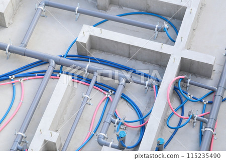 Foundation and piping construction work 115235490