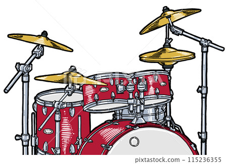 Illustration of a drum set 115236355