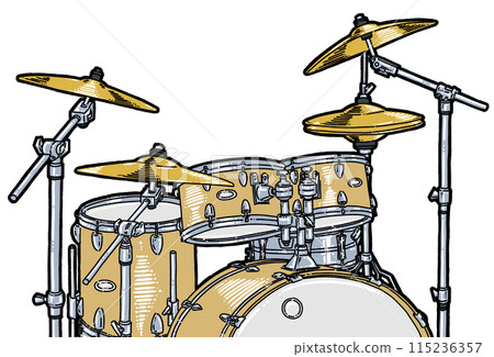 Illustration of a drum set 115236357