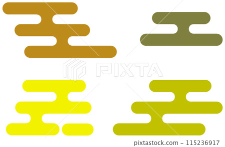 Illustrations used in Japanese-style haze and cloud patterns 115236917