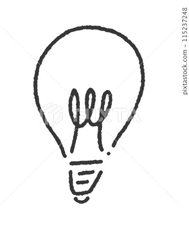 Simple and stylish unlit hand-drawn light bulb - Image material for turning off lights, turning off lights, and saving electricity 115237248