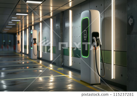 Eco technologies, public charging of electric vehicles, street charging stations 115237281