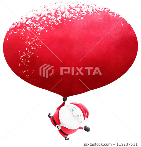 Santa Claus and huge balloons floating in the sky Santa Claus and huge balloons floating in the sky 115237511