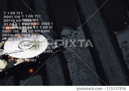 Hard drive is an important storage device, concept of data protection with security. Hard drive is an important storage device, concept of data protection with security. 115237856