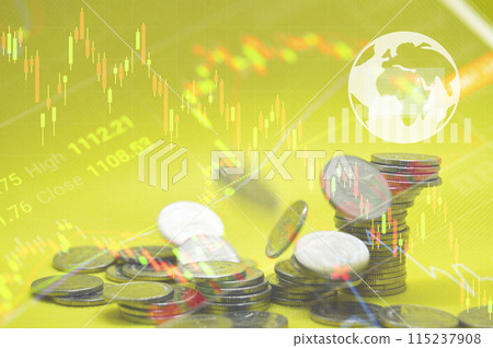 Concept, global inflation that every country has to face, interest rate rise 115237908