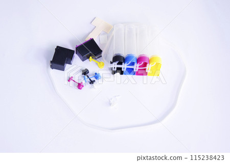 Image of equipment for creating ink tanks for printers. 115238423