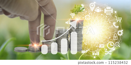 The concept of business progress and success. 115238432