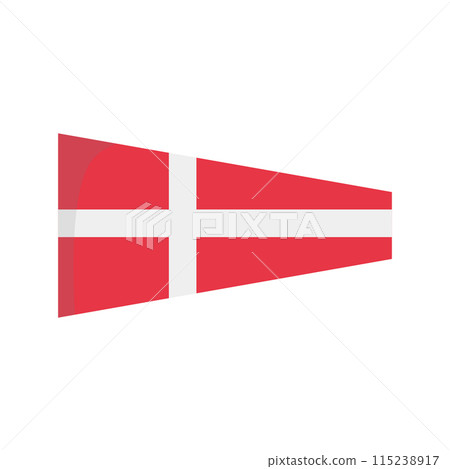 Maritime flag to represent the number Four isolated on white background Vector Illustration 115238917