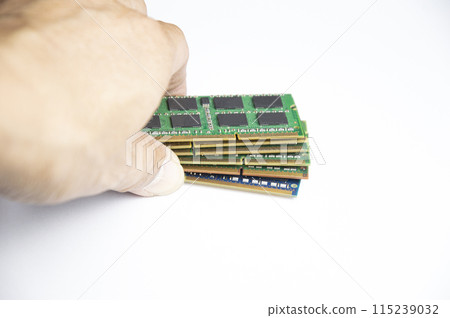 RAM is a hardware device. computer key, ram notebook on white background RAM is a hardware device. computer key, ram notebook on white background 115239032