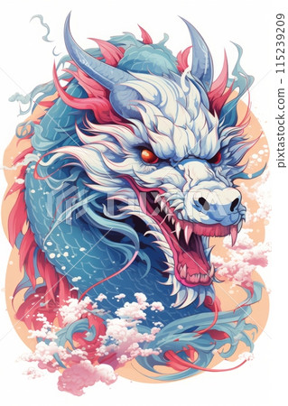 Painting and design of ancient dragon suitable for background, design or wallpaper. 115239209