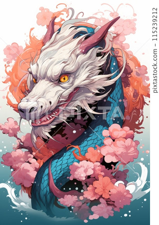 Painting and design of ancient dragon suitable for background, design, art or wallpaper Painting and design of ancient dragon suitable for background, design, art or wallpaper 115239212