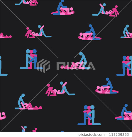 Kama Sutra, seamless pattern, design, poster, fabric. Kamasutra, sketchy poses for making love. Set. Kama Sutra, seamless pattern, design, poster, fabric. Kamasutra, sketchy poses for making love. Set. 115239263
