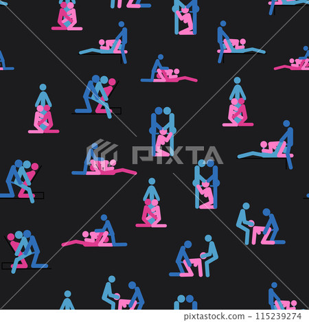 Kama Sutra, seamless pattern, design, poster, fabric. Kamasutra, sketchy poses for making love. Set. 115239274