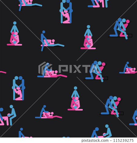Kama Sutra, seamless pattern, design, poster, fabric. Kamasutra, sketchy poses for making love. Set. Kama Sutra, seamless pattern, design, poster, fabric. Kamasutra, sketchy poses for making love. Set. 115239275