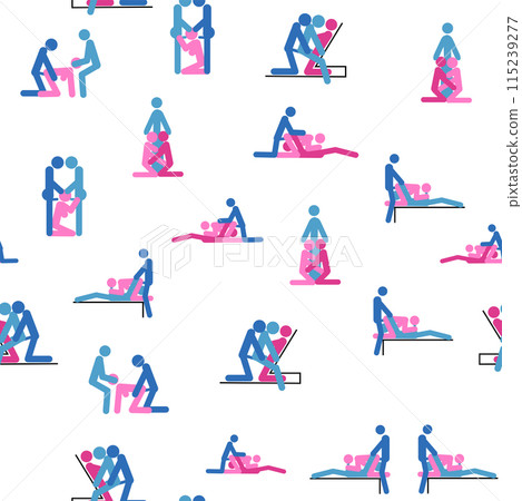 Kama Sutra, seamless pattern, design, poster, fabric. Kamasutra, sketchy poses for making love. Set. 115239277