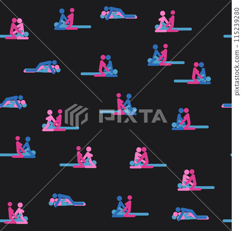 Kama Sutra, seamless pattern, design, poster, fabric. Kamasutra, sketchy poses for making love. Set. Kama Sutra, seamless pattern, design, poster, fabric. Kamasutra, sketchy poses for making love. Set. 115239280