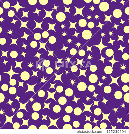 Ditsy bright gold stars seamless pattern on purple, blue background. Ditsy bright gold stars seamless pattern on purple, blue background. 115239294