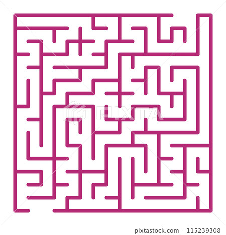 Maze shape design element. There is one entrance and exit and one correct path, but many paths lead to dead Maze shape design element. There is one entrance and exit and one correct path, but many paths lead to dead 115239308