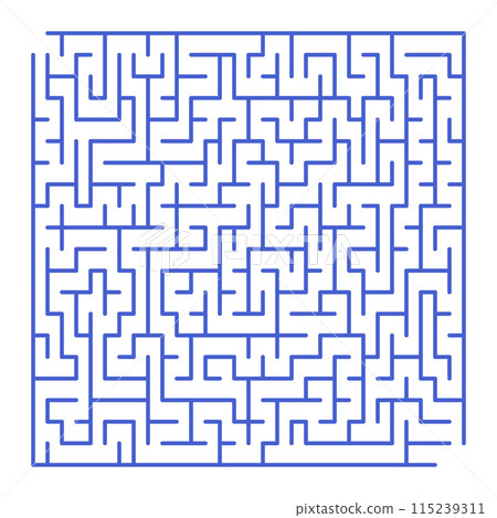 Maze shape design element. There is one entrance and exit and one correct path, but many paths lead to dead Maze shape design element. There is one entrance and exit and one correct path, but many paths lead to dead 115239311