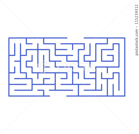 Maze shape design element. There is one entrance and exit and one correct path, but many paths lead to dead Maze shape design element. There is one entrance and exit and one correct path, but many paths lead to dead 115239312