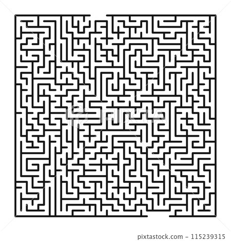 Maze shape design element. There is one entrance and exit and one correct path, but many paths lead to dead Maze shape design element. There is one entrance and exit and one correct path, but many paths lead to dead 115239315